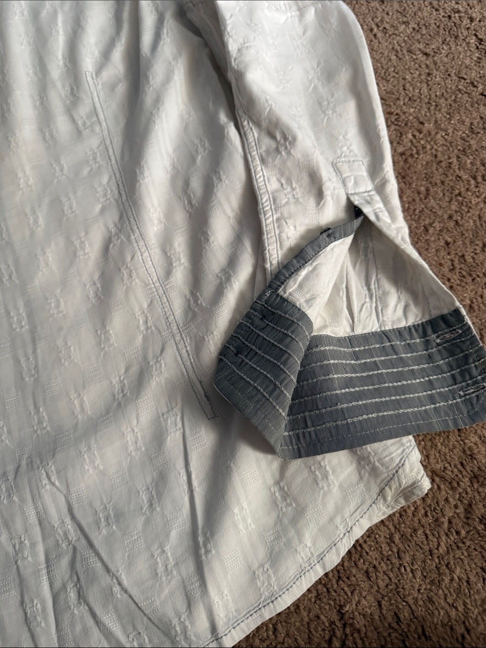 Buckle White Long-Sleeve Casual Button-Down Shirt - Picture 4 of 4